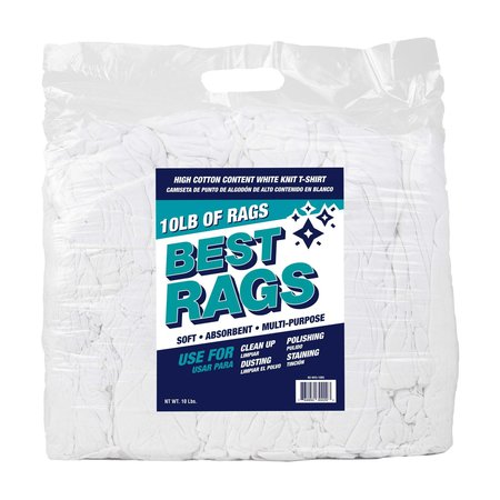 MONARCH T-Shirt Cleaning Rags - White - New - 10 lb Bag N2-W43-10BG